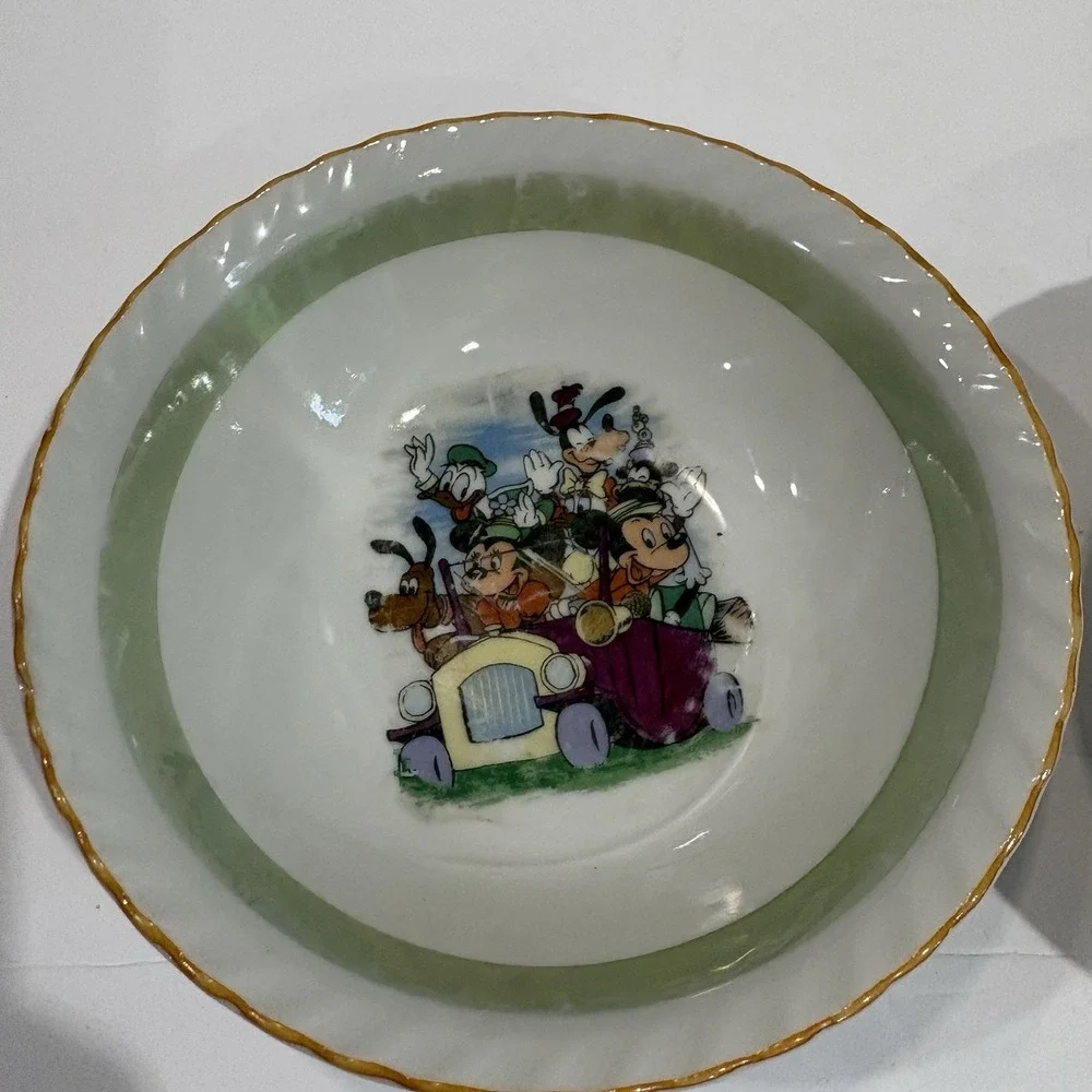 Vtg Walt Disney Productions Ceramic Cereal Bowl Set 5